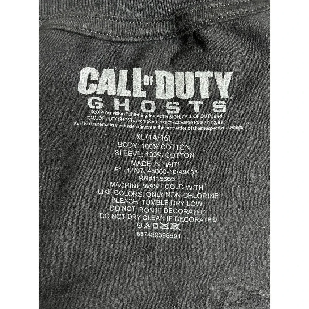 NWT Call of Duty Ghosts Black Blue Double Layer Long Sleeve Shirt Youth XL 14/16 - Picture 3 of 7